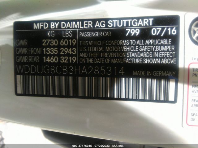 Photo 8 VIN: WDDUG8CB3HA285314 - MERCEDES-BENZ S 550 