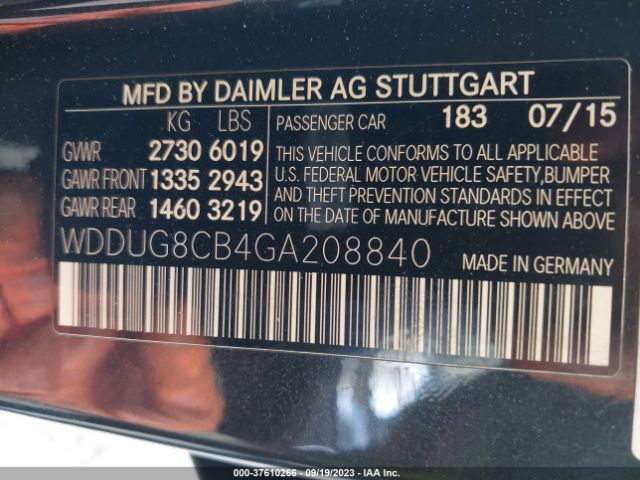 Photo 8 VIN: WDDUG8CB4GA208840 - MERCEDES-BENZ S 550 