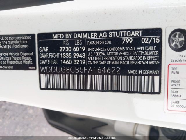 Photo 8 VIN: WDDUG8CB5FA164622 - MERCEDES-BENZ S-CLASS 