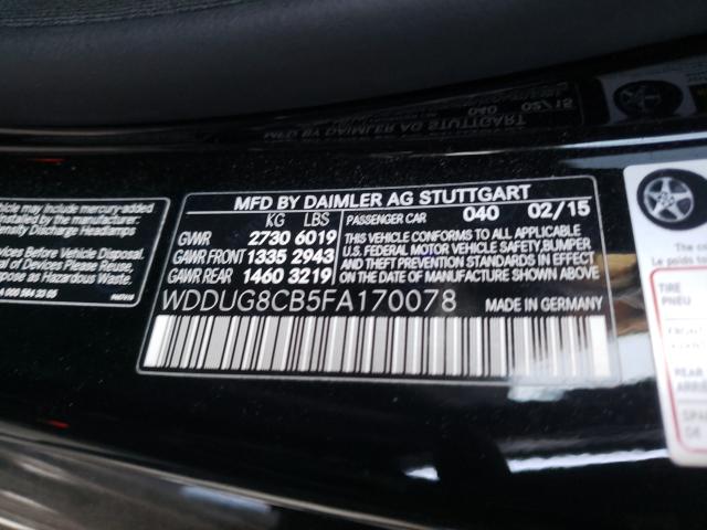 Photo 9 VIN: WDDUG8CB5FA170078 - MERCEDES-BENZ S 550 