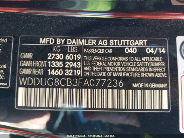 Photo 8 VIN: WDDUG8CB5FA202527 - MERCEDES-BENZ S-CLASS 