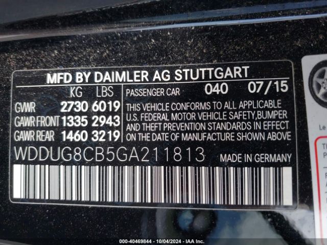 Photo 8 VIN: WDDUG8CB5GA211813 - MERCEDES-BENZ S-CLASS 