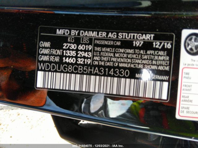 Photo 8 VIN: WDDUG8CB5HA314330 - MERCEDES-BENZ S-CLASS 