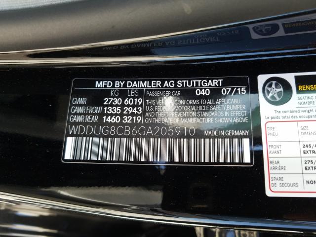 Photo 9 VIN: WDDUG8CB6GA205910 - MERCEDES-BENZ S 550 