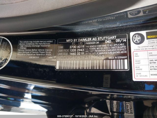 Photo 8 VIN: WDDUG8CB7FA129502 - MERCEDES-BENZ S-CLASS 