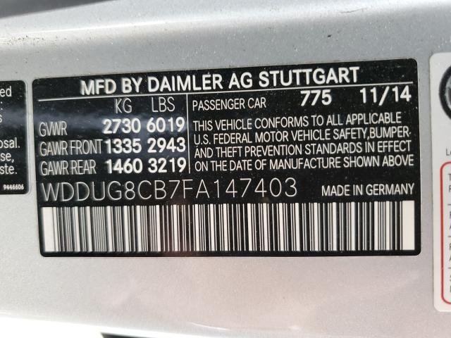 Photo 9 VIN: WDDUG8CB7FA147403 - MERCEDES-BENZ S 550 