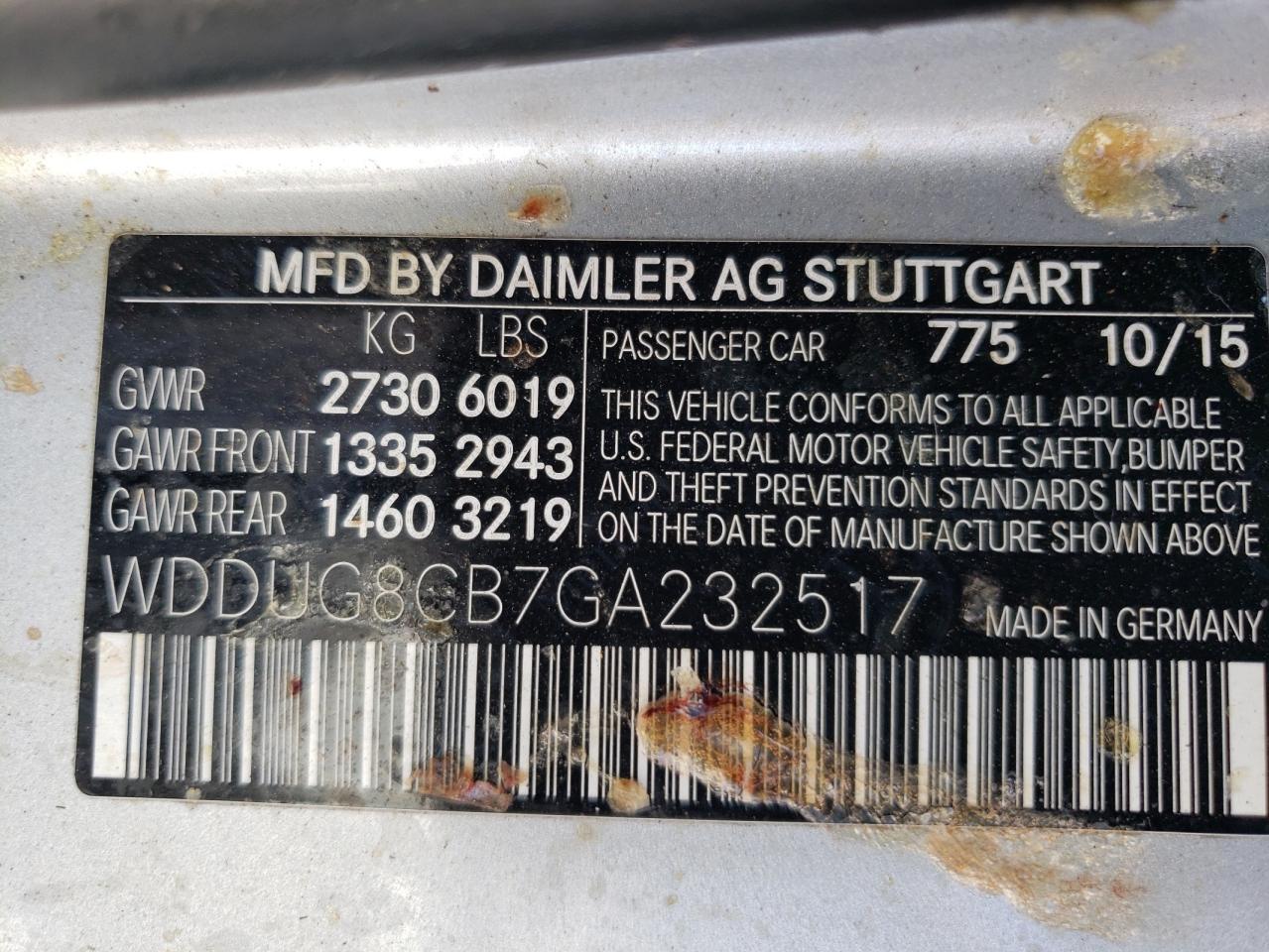 Photo 11 VIN: WDDUG8CB7GA232517 - MERCEDES-BENZ S-KLASSE 