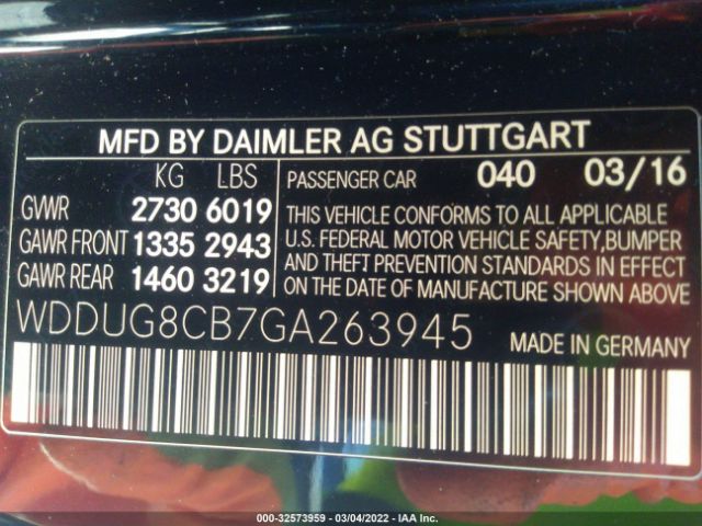 Photo 8 VIN: WDDUG8CB7GA263945 - MERCEDES-BENZ S-CLASS 