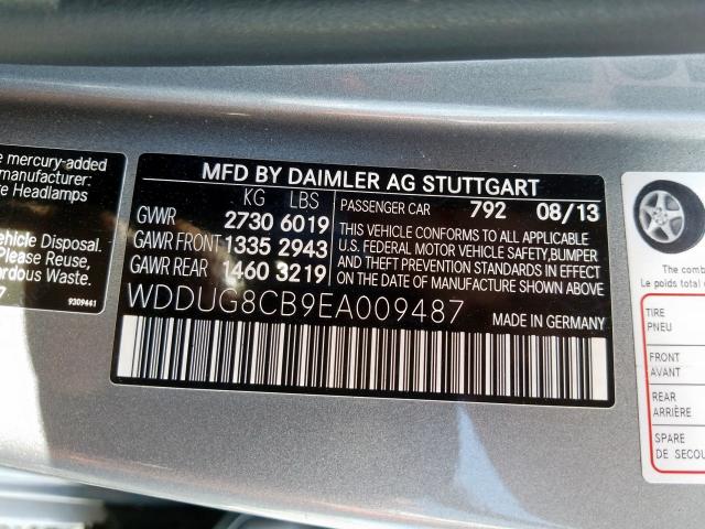 Photo 9 VIN: WDDUG8CB9EA009487 - MERCEDES-BENZ S 550 