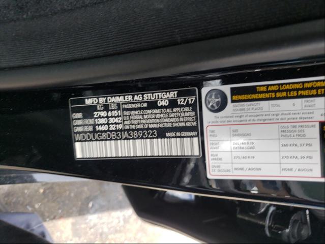 Photo 9 VIN: WDDUG8DB3JA389323 - MERCEDES-BENZ S 560 