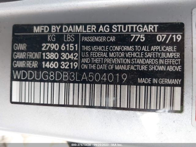 Photo 8 VIN: WDDUG8DB3LA504019 - MERCEDES-BENZ S 560 