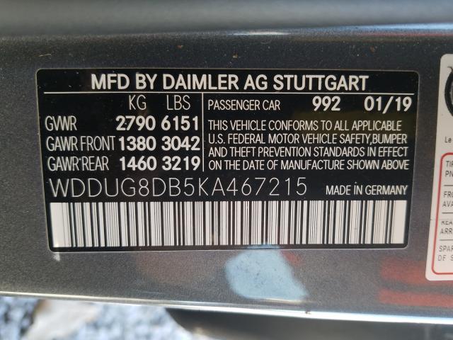 Photo 9 VIN: WDDUG8DB5KA467215 - MERCEDES-BENZ S 560 