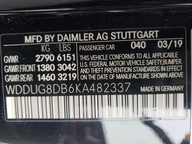 Photo 9 VIN: WDDUG8DB6KA482337 - MERCEDES-BENZ S 560 