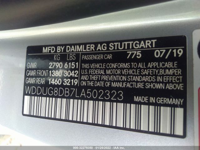 Photo 8 VIN: WDDUG8DB7LA502323 - MERCEDES-BENZ S-CLASS 