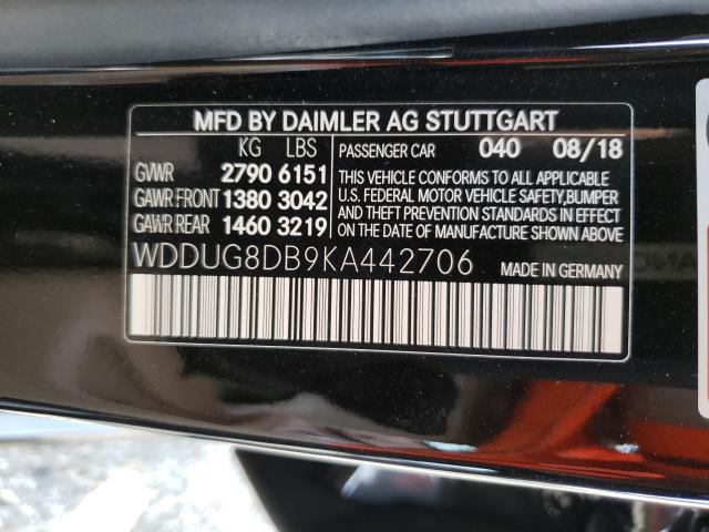 Photo 9 VIN: WDDUG8DB9KA442706 - MERCEDES-BENZ S-CLASS 