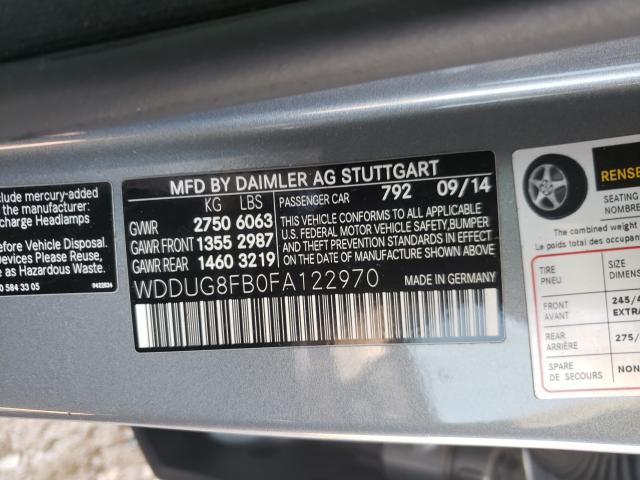 Photo 9 VIN: WDDUG8FB0FA122970 - MERCEDES-BENZ S 550 4MAT 