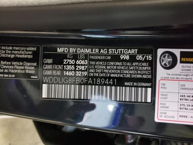 Photo 9 VIN: WDDUG8FB0FA189441 - MERCEDES-BENZ S 550 4MAT 