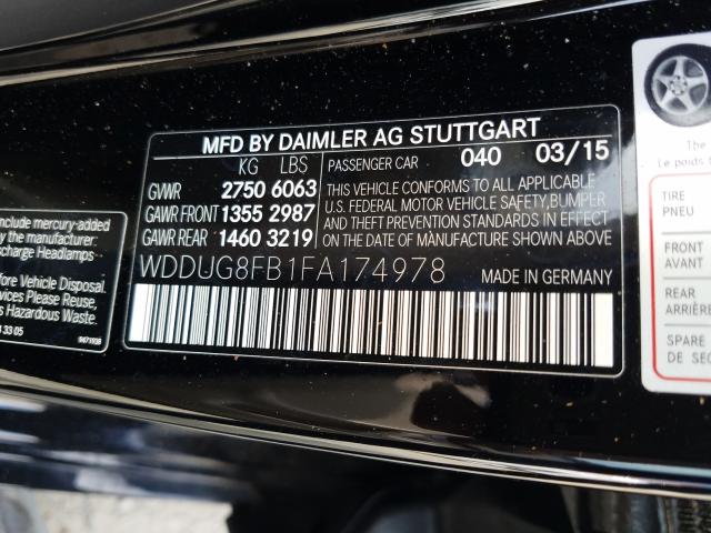 Photo 9 VIN: WDDUG8FB1FA174978 - MERCEDES-BENZ S 550 4MAT 