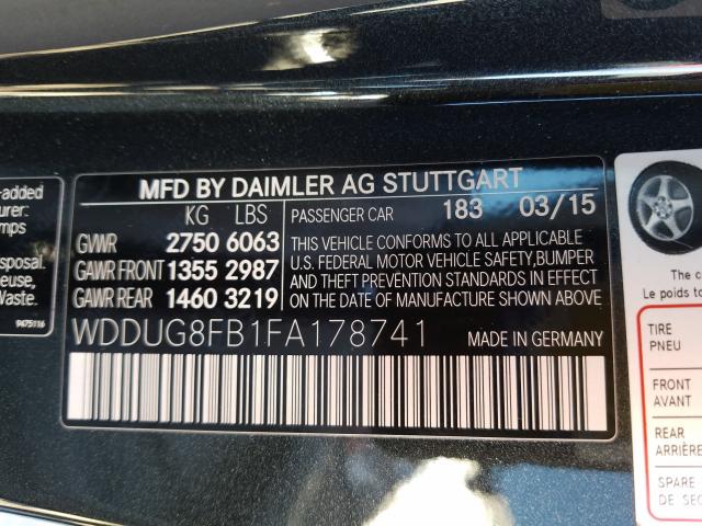 Photo 9 VIN: WDDUG8FB1FA178741 - MERCEDES-BENZ S 550 4MAT 