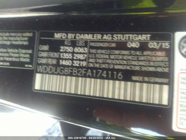 Photo 8 VIN: WDDUG8FB2FA174116 - MERCEDES-BENZ S-CLASS 