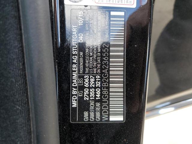 Photo 11 VIN: WDDUG8FB2GA236552 - MERCEDES-BENZ S 550 4MAT 