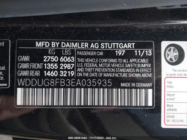 Photo 8 VIN: WDDUG8FB3EA035935 - MERCEDES-BENZ S 550 