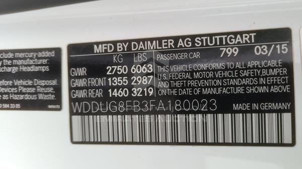 Photo 3 VIN: WDDUG8FB3FA180023 - MERCEDES-BENZ S 550 