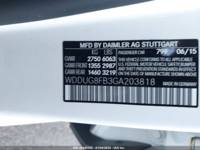 Photo 8 VIN: WDDUG8FB3GA203818 - MERCEDES-BENZ S 550 