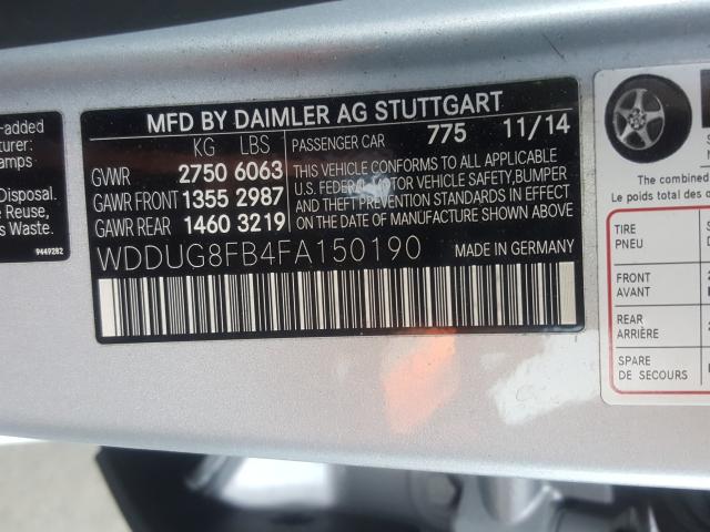 Photo 9 VIN: WDDUG8FB4FA150190 - MERCEDES-BENZ S 550 4MAT 