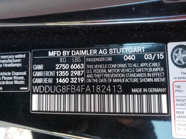 Photo 9 VIN: WDDUG8FB4FA182413 - MERCEDES-BENZ S 550 4MAT 