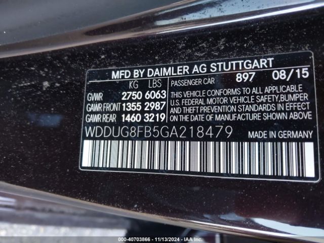 Photo 8 VIN: WDDUG8FB5GA218479 - MERCEDES-BENZ S-CLASS 