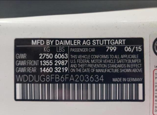 Photo 9 VIN: WDDUG8FB6FA203634 - MERCEDES-BENZ S 550 4MAT 