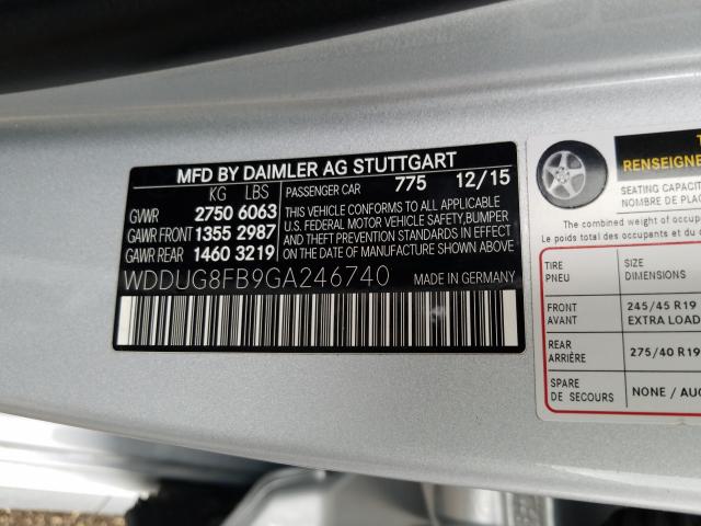 Photo 9 VIN: WDDUG8FB9GA246740 - MERCEDES-BENZ S 550 4MAT 