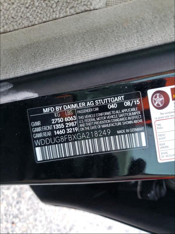 Photo 9 VIN: WDDUG8FBXGA218249 - MERCEDES-BENZ S 550 4MAT 