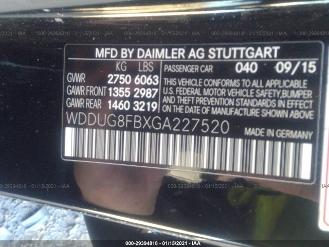 Photo 8 VIN: WDDUG8FBXGA227520 - MERCEDES-BENZ S-CLASS 