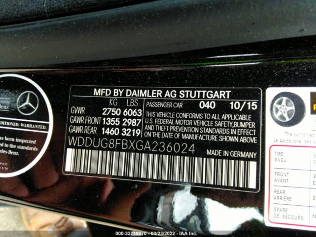 Photo 8 VIN: WDDUG8FBXGA236024 - MERCEDES-BENZ S-CLASS 