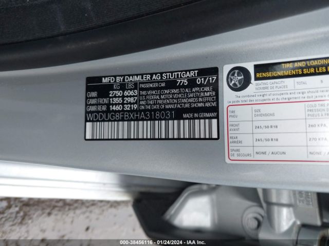 Photo 8 VIN: WDDUG8FBXHA318031 - MERCEDES-BENZ S 550 