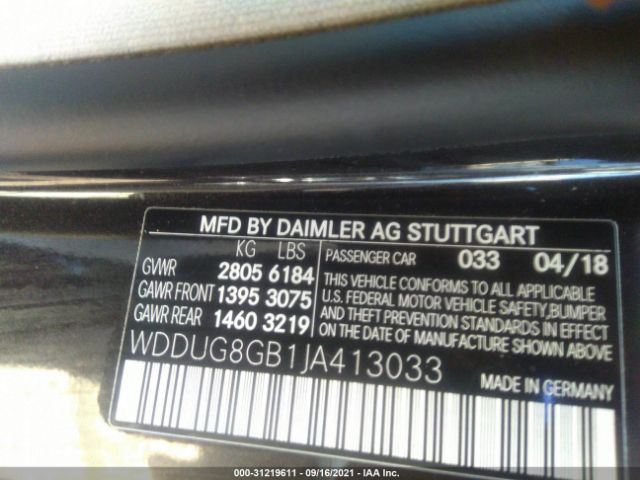 Photo 8 VIN: WDDUG8GB1JA413033 - MERCEDES-BENZ S-CLASS 