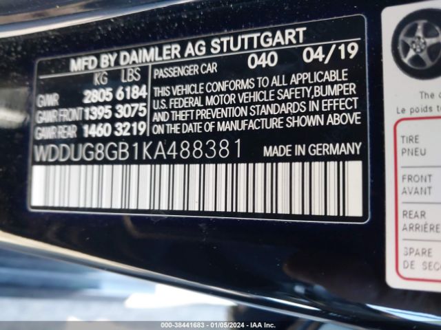 Photo 8 VIN: WDDUG8GB1KA488381 - MERCEDES-BENZ S 560 