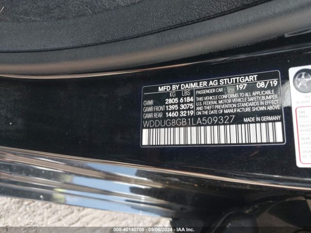 Photo 8 VIN: WDDUG8GB1LA509327 - MERCEDES-BENZ S-CLASS 