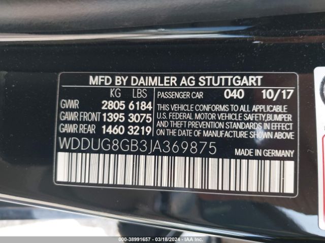 Photo 8 VIN: WDDUG8GB3JA369875 - MERCEDES-BENZ S 560 