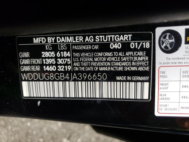 Photo 9 VIN: WDDUG8GB4JA396650 - MERCEDES-BENZ S 560 4MAT 