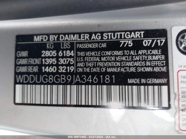 Photo 8 VIN: WDDUG8GB9JA346181 - MERCEDES-BENZ S 560 