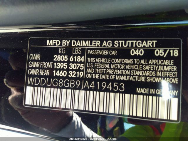 Photo 8 VIN: WDDUG8GB9JA419453 - MERCEDES-BENZ S-CLASS 