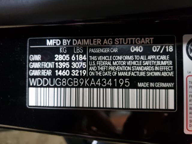 Photo 9 VIN: WDDUG8GB9KA434195 - MERCEDES-BENZ S 560 4MAT 