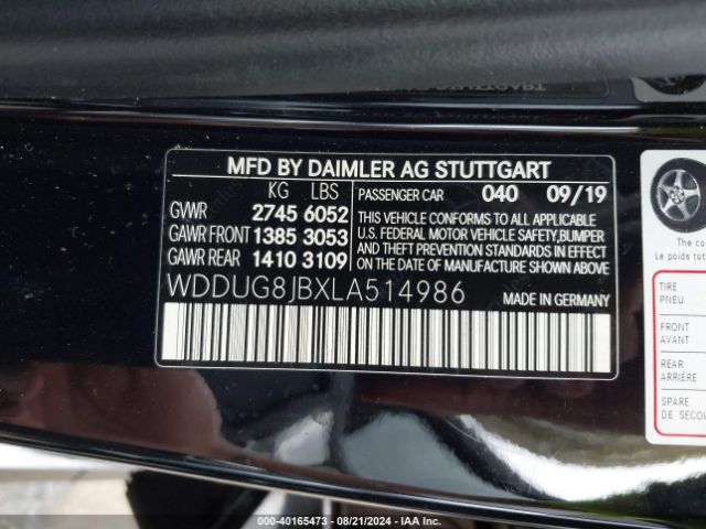 Photo 8 VIN: WDDUG8JBXLA514986 - MERCEDES-BENZ S-CLASS 