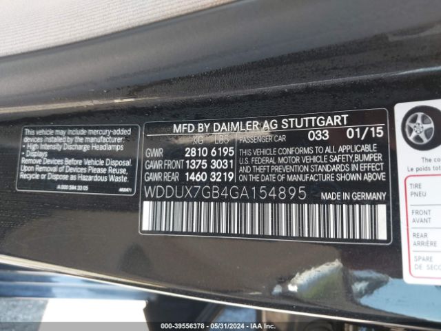 Photo 8 VIN: WDDUX7GB4GA154895 - MERCEDES-BENZ S-CLASS 