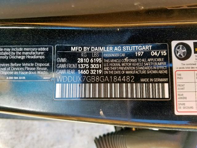 Photo 9 VIN: WDDUX7GB8GA184482 - MERCEDES-BENZ S MERCEDES 