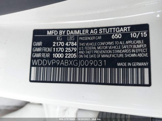 Photo 8 VIN: WDDVP9ABXGJ009031 - MERCEDES-BENZ B 250E 