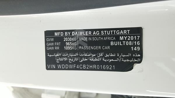 Photo 2 VIN: WDDWF4CB2HR016921 - MERCEDES-BENZ C200 